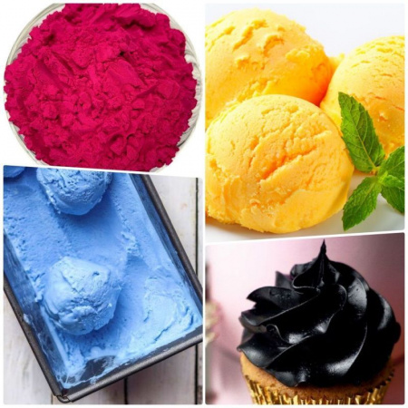 Базовый набор натуральных пищевых красителей 4 шт•50 г (Свекла, Куркумин, Уголь, Спирулина)