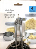 Мерные чашки набор 4 шт из нержавеющей стали для жидких и сухих продуктов | 0.6-250 гр/мл