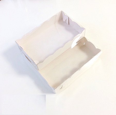 Коробка с прозрачной крышкой 20•12•4 см Белая (крышка+дно)