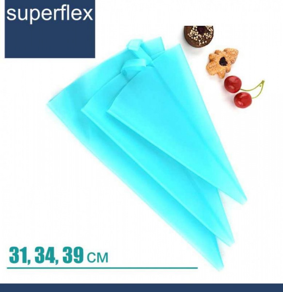 Кондитерский мешок силиконовый многоразовый 31, 34, 39 см superflex Кондитерский мешок силиконовый многоразовый 31, 34, 39 см superflex