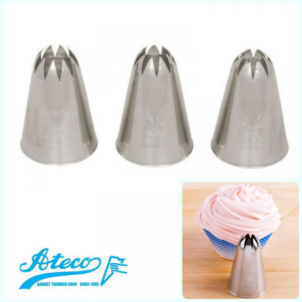 Кондитерская насадка закрытая звезда №844-849 от Ateco | медиум размер