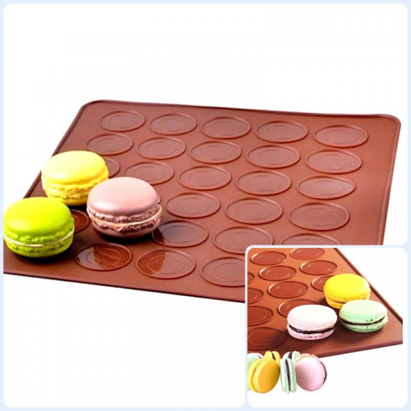 Коврик силиконовый для выпечки антипригарный с разметкой 2-х сторонний (для макарони)