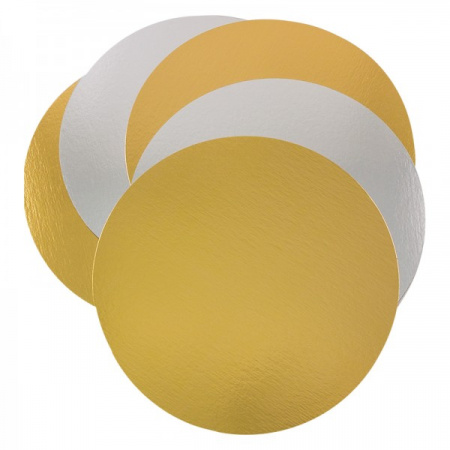 Подложка для торта Золото/Жемчуг 2х сторон. 0.8 мм, Ø 180 мм