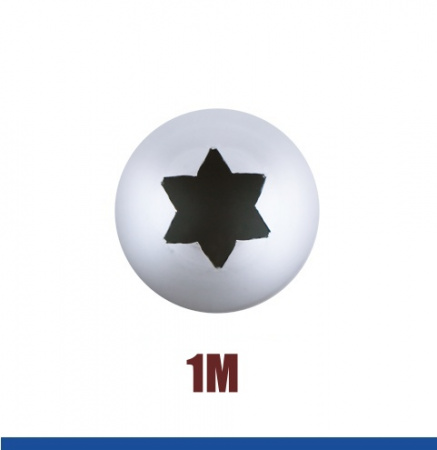 Кондитерская насадка 1M Tulip™ полузакрытая звезда, 6 лучей, Ø 7-13 мм, Korea