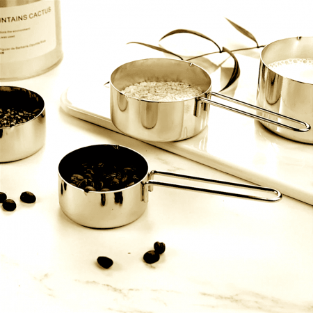 Мерные чашки набор 4 шт из нержавеющей стали для жидких и сухих продуктов | 0.6-250 гр/мл