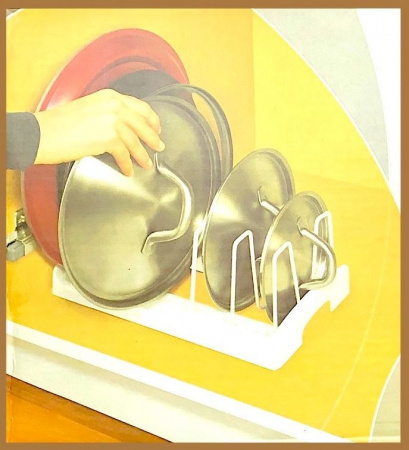 Органайзер для посуды, кастрюль, крышек, стойка для хранения на 6 ячеек (29•18•13 см)